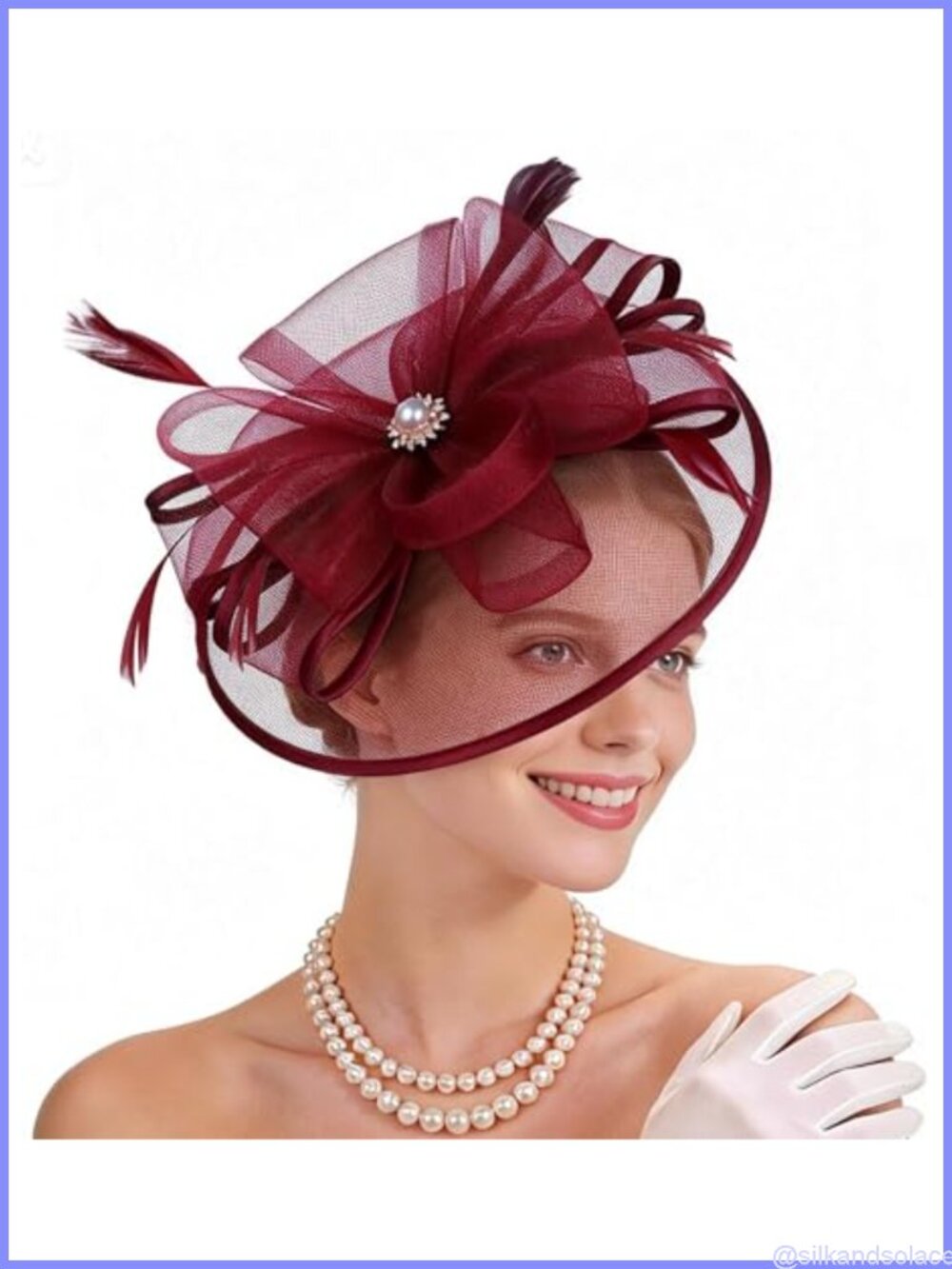 Vintage 1920s Feather Mesh Fascinator Hat Tea Party Derby Church Prom